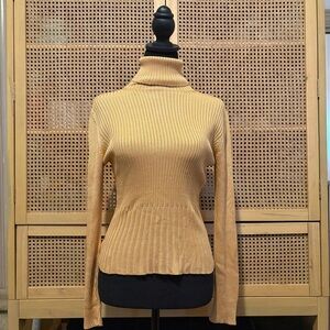 Carlisle Women's Turtleneck Silk Yellow Size Small